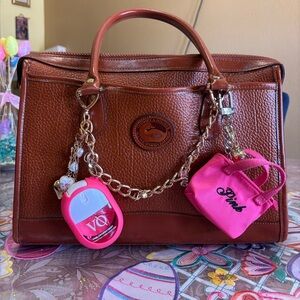 Vintage Dooney & Bourke Pebbled Leather Satchel – Tan